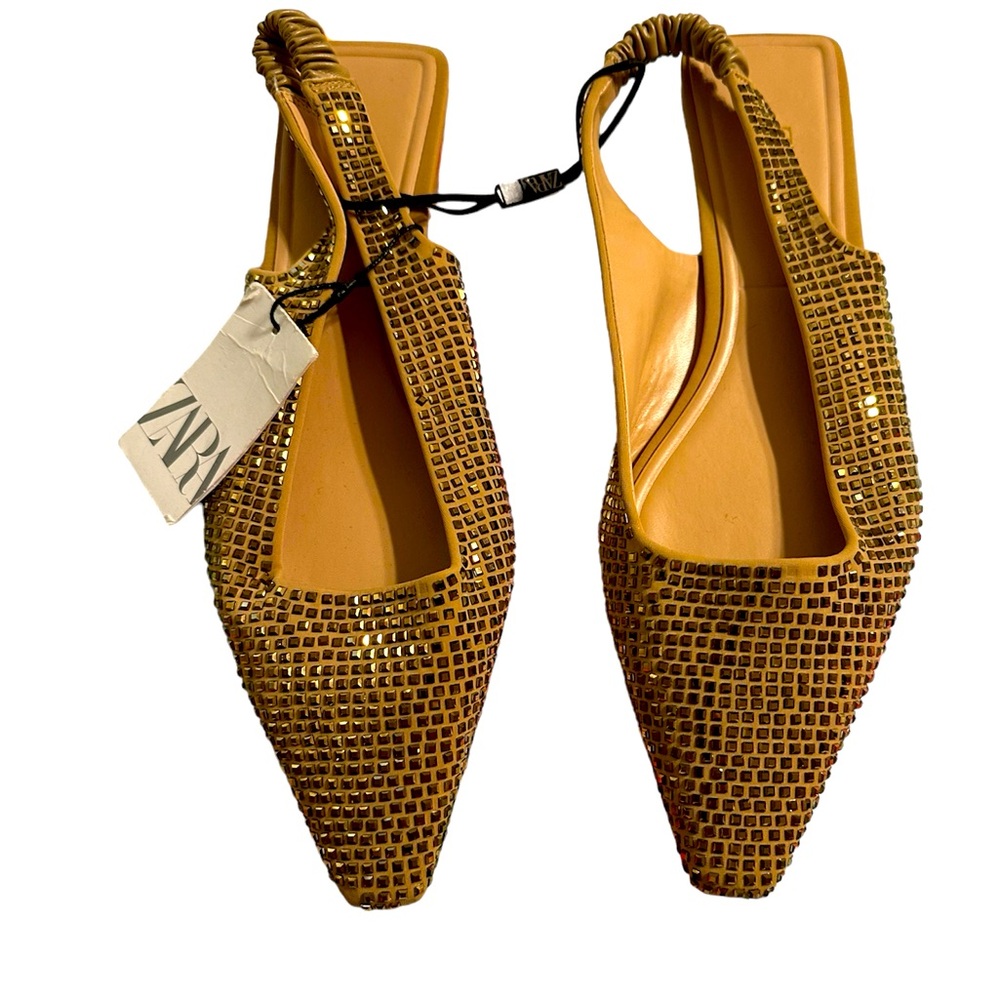 ZARA crystal flats